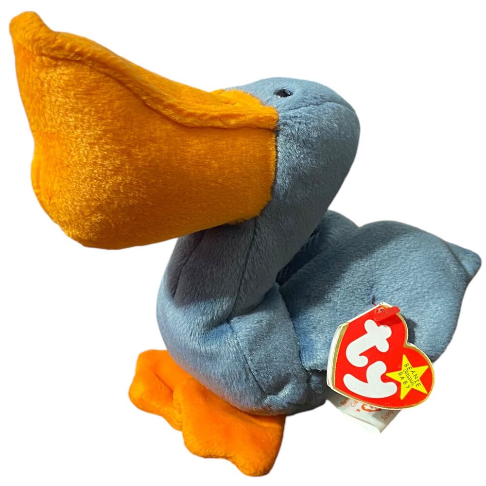 Vintage 1996 Ty Beanie Baby blue pelican named Scoop
